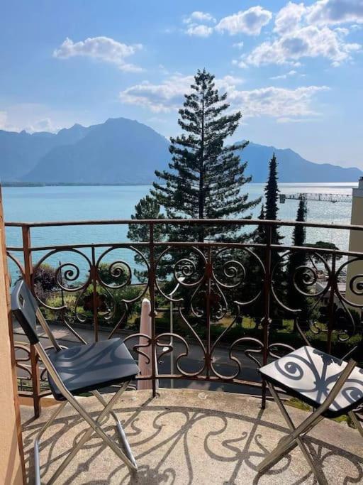 Perfect Lake View New Apartment Veytaux Bagian luar foto