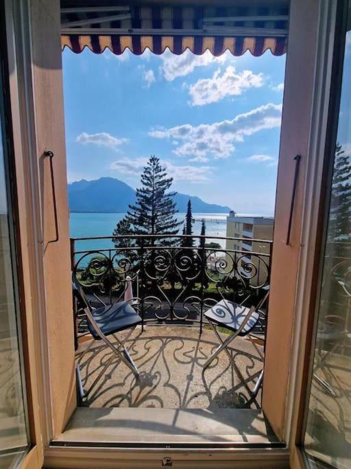 Perfect Lake View New Apartment Veytaux Bagian luar foto